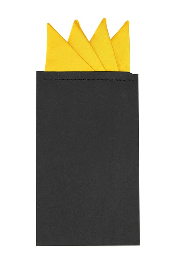 Men's Pocket Squares Pre Folded Triangles On Card Suit Handkerchief Yellow One Size