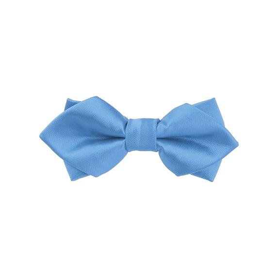 INSPIRE CHIC Men's Diamond Pointed Bowties Pre-tied Solid Bow Ties for Formal Wedding Blue