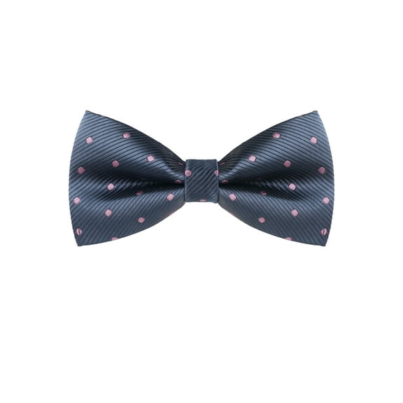 INSPIRE CHIC Men's Polka Dots Bow Ties Pre-Tied Bowknot for Wedding Business Navy Blue Pink