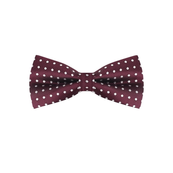 INSPIRE CHIC Men's Polka Dots Bow Ties Pre-Tied Bowknot for Wedding Business Wine Red