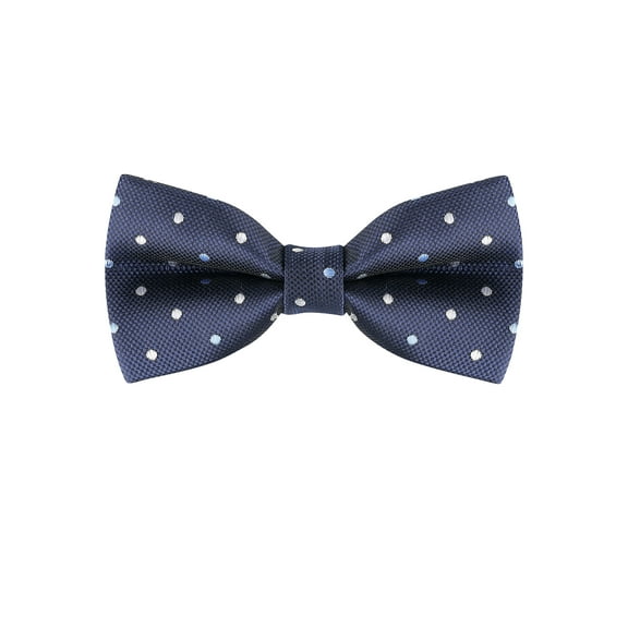 INSPIRE CHIC Men's Polka Dots Bow Ties Pre-Tied Bowknot for Wedding Business Navy Blue White