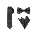 thumbnail image 1 of INSPIRE CHIC Men's Polka Dots Tie Set Skinny Necktie Pre-Tied Bow Tie and Pocket Square One Size Black, 1 of 7