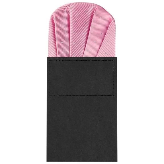 INSPIRE CHIC Men's Pre-Folded Polka Dots Round Pocket Square On Card for Suit Handkerchief Pink One Size