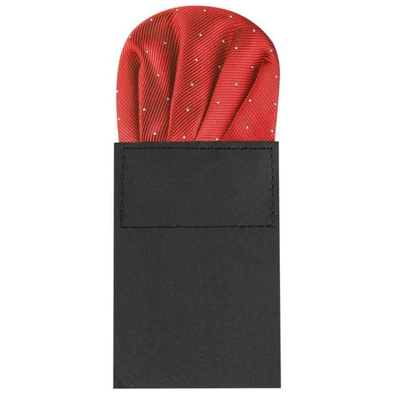 INSPIRE CHIC Men's Pre-Folded Polka Dots Round Pocket Square On Card for Suit Handkerchief Red One Size