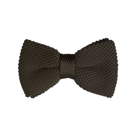 INSPIRE CHIC Men's Pre-Tied Bow Ties Adjustable Strap Solid Color Knitted Bowtie Brown