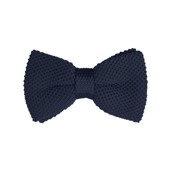 INSPIRE CHIC Men's Pre-Tied Bow Ties Adjustable Strap Solid Color Knitted Bowtie Navy Blue