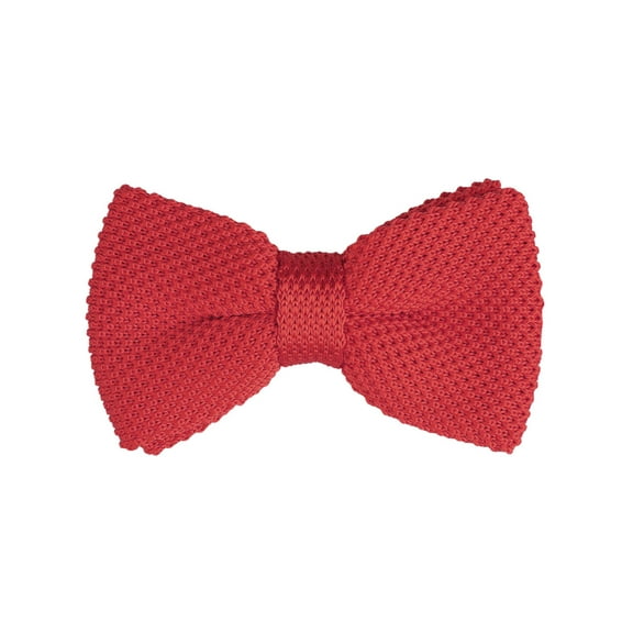 INSPIRE CHIC Men's Pre-Tied Bow Ties Adjustable Strap Solid Color Knitted Bowtie Red