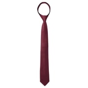 INSPIRE CHIC Men's Skinny Pretied Solid Color Zipper Ties Neck Adjustable Strap Wedding Groom Tie Wine red One Size