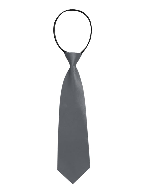 Men's Pre-Tied Necktie 8cm Width Adjustable Solid Color Rayon Dress Tie for Formal Business Wedding Gray 35cm/13.8"