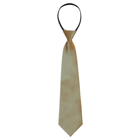 INSPIRE CHIC Men's Pre-Tied Zipper Tie Solid Color Formal Casual Adjustable Wide Tie Light Brown 35cm/13.8'