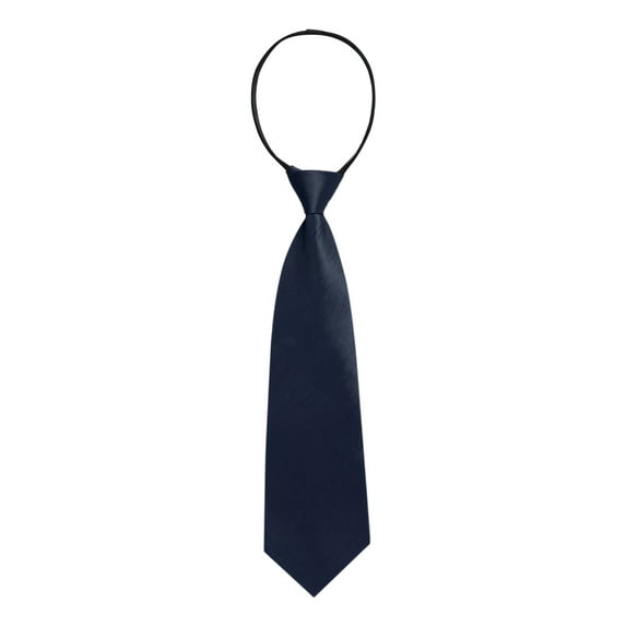 INSPIRE CHIC Men's Pre-Tied Zipper Tie Solid Color Formal Casual Adjustable Wide Tie Navy Blue 35cm/13.8'