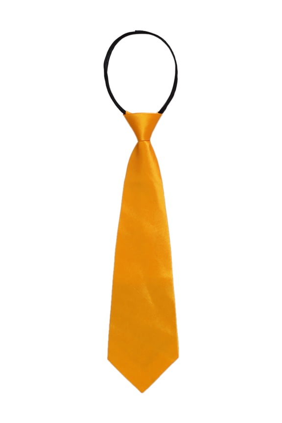 Men's Pre-Tied Zipper Tie Solid Color Formal Casual Adjustable Wide Tie Orange 35cm/13.8'