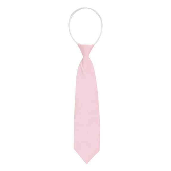 INSPIRE CHIC Men's Pre-Tied Zipper Tie Solid Color Formal Casual Adjustable Wide Tie Pink 35cm/13.8'