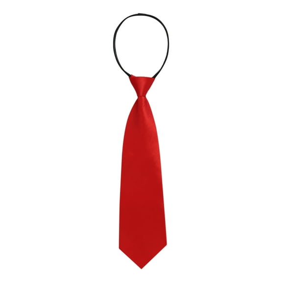 INSPIRE CHIC Men's Pre-Tied Zipper Tie Solid Color Formal Casual Adjustable Wide Tie Red 35cm/13.8'