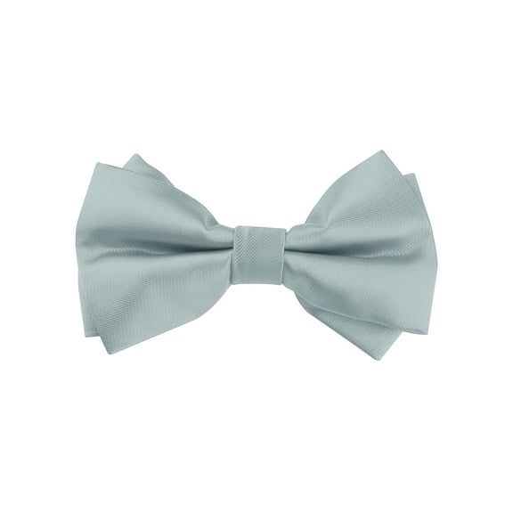 INSPIRE CHIC Men's Pre-tied Bow Ties Double Layered Adjustable Solid Color Bow Tie Silver