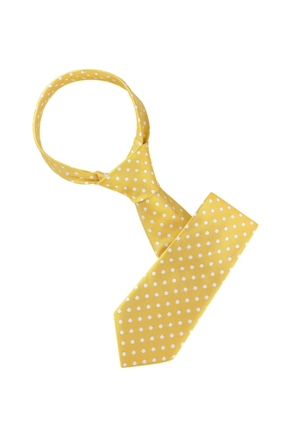 Men's Self Tied Polka Dots Wide Necktie Formal Casual Ties Yellow One Size