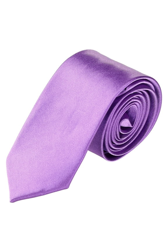 Men's Self-Tied Pure Adjustable Necktie Decor Skinny Tie Purple One Size
