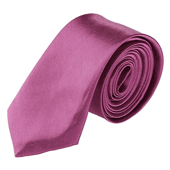 INSPIRE CHIC Men's Self Tied Solid Color Bussiness Neckwear Party Slim Neckties Fuchsia One Size