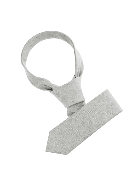 Men's Halloween Self-Tied Solid Color Formal Slim Ties Light Gray