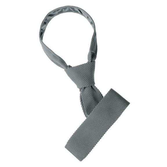 INSPIRE CHIC Men's Self-tied Solid Color Neckties Flat Neckwear Knitted Ties Deep Gray