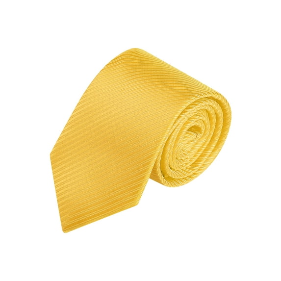 INSPIRE CHIC Men's Solid Color Narrow Stripes Necktie Graduation Suit Formal Ties Gold