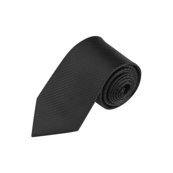 INSPIRE CHIC Men's Solid Color Narrow Stripes Necktie Graduation Suit Formal Ties Black
