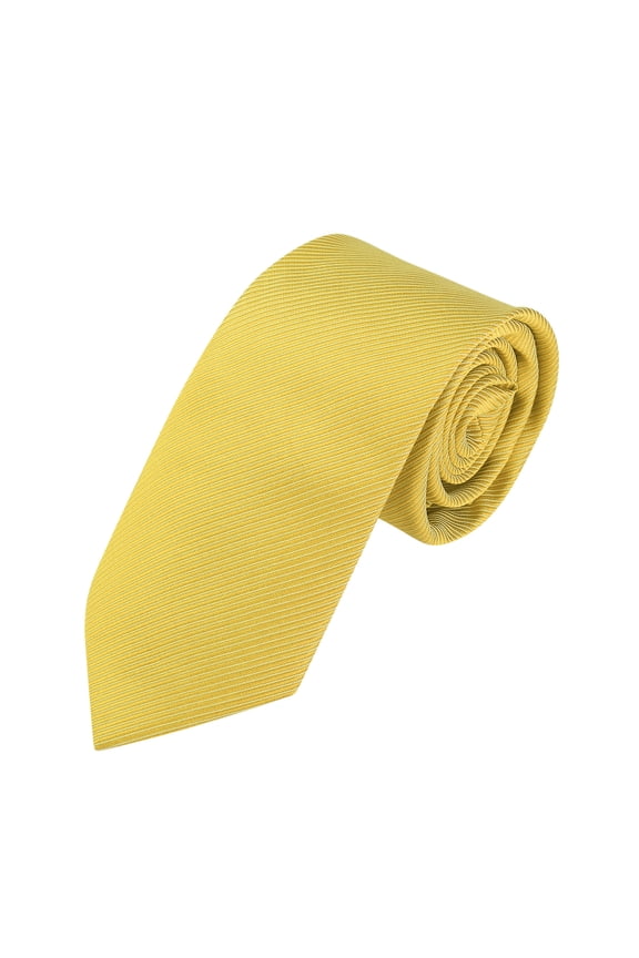 Men's Solid Color Narrow Stripes Necktie Graduation Suit Formal Ties Yellow