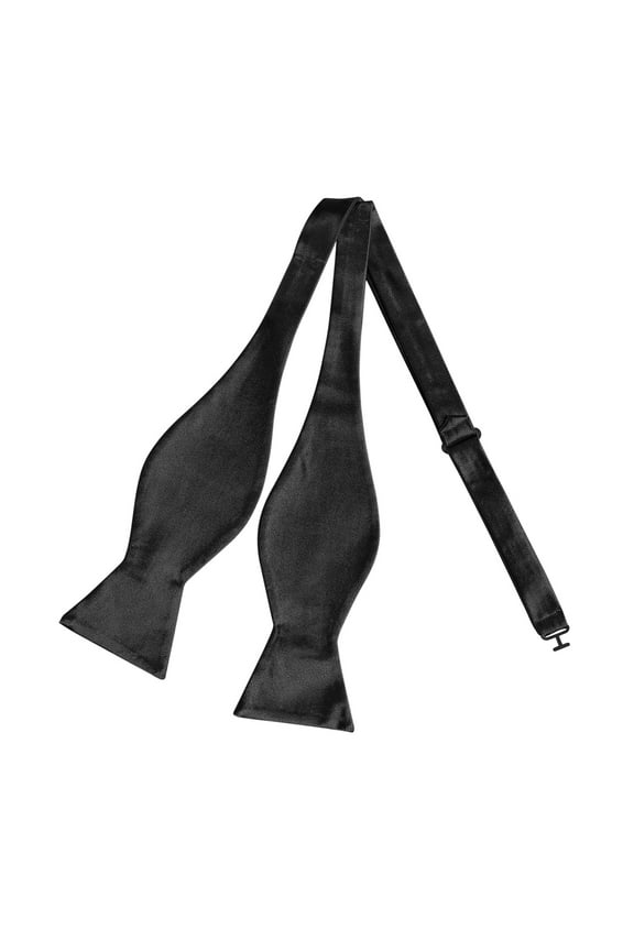 Men's Solid Color Self-tied for Formal Wedding Party Tuxedo Bow Ties Black One Size