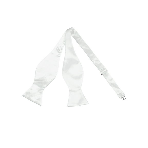 INSPIRE CHIC Men's Solid Color Self-tied for Formal Wedding Party Tuxedo Bow Ties White One Size