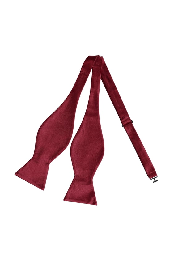 Men's Solid Color Self-tied for Formal Wedding Party Tuxedo Bow Ties Wine Red One Size