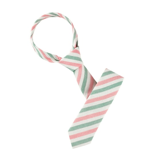 INSPIRE CHIC Men's Stripe Self-Tied Slim Ties Green Pink One Size
