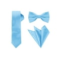 thumbnail image 1 of INSPIRE CHIC Men's Solid Color Necktie Pre-Tied Bow Tie and Pocket Square Set Ties for Wedding Business Sky Blue One Size, 1 of 7