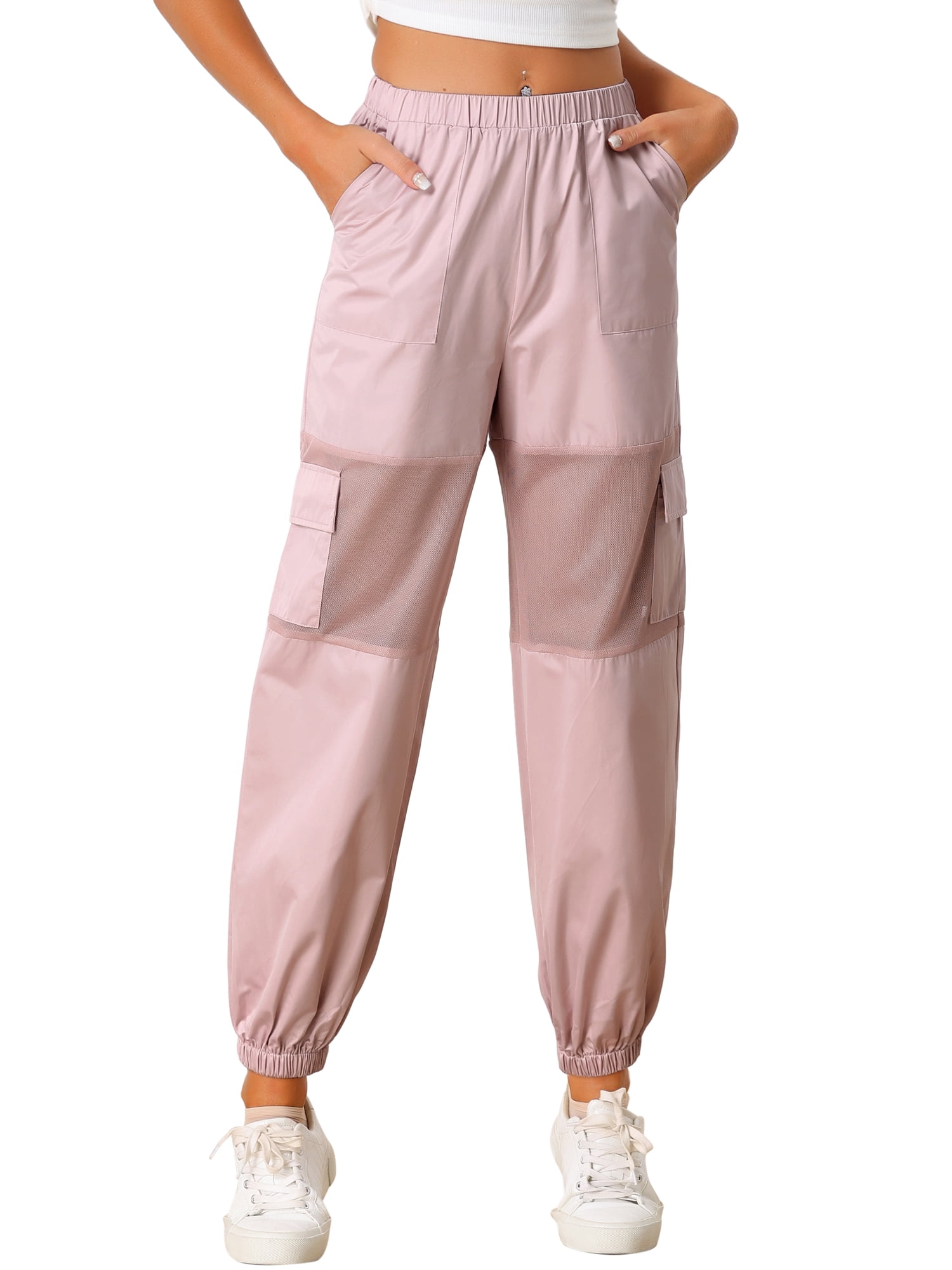 INSPIRE CHIC Mesh Panel Pant for Women's High Waist Sheer Sports