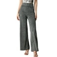 thumbnail image 1 of INSPIRE CHIC Metallic Sparkly High Waist Wide Leg Pants for Women's Trousers Clubwear, 1 of 5