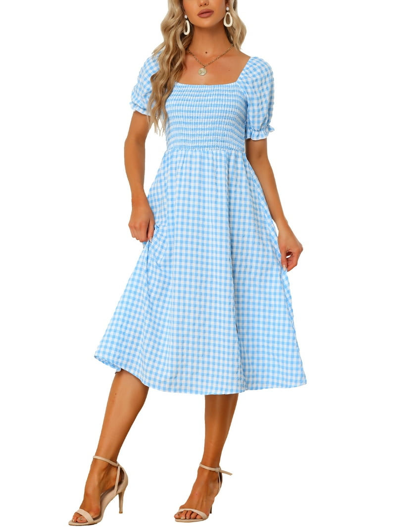 knee length dresses for ladies Greenville Gingham Midi Dress (Online Exclusive) Medium main image 0