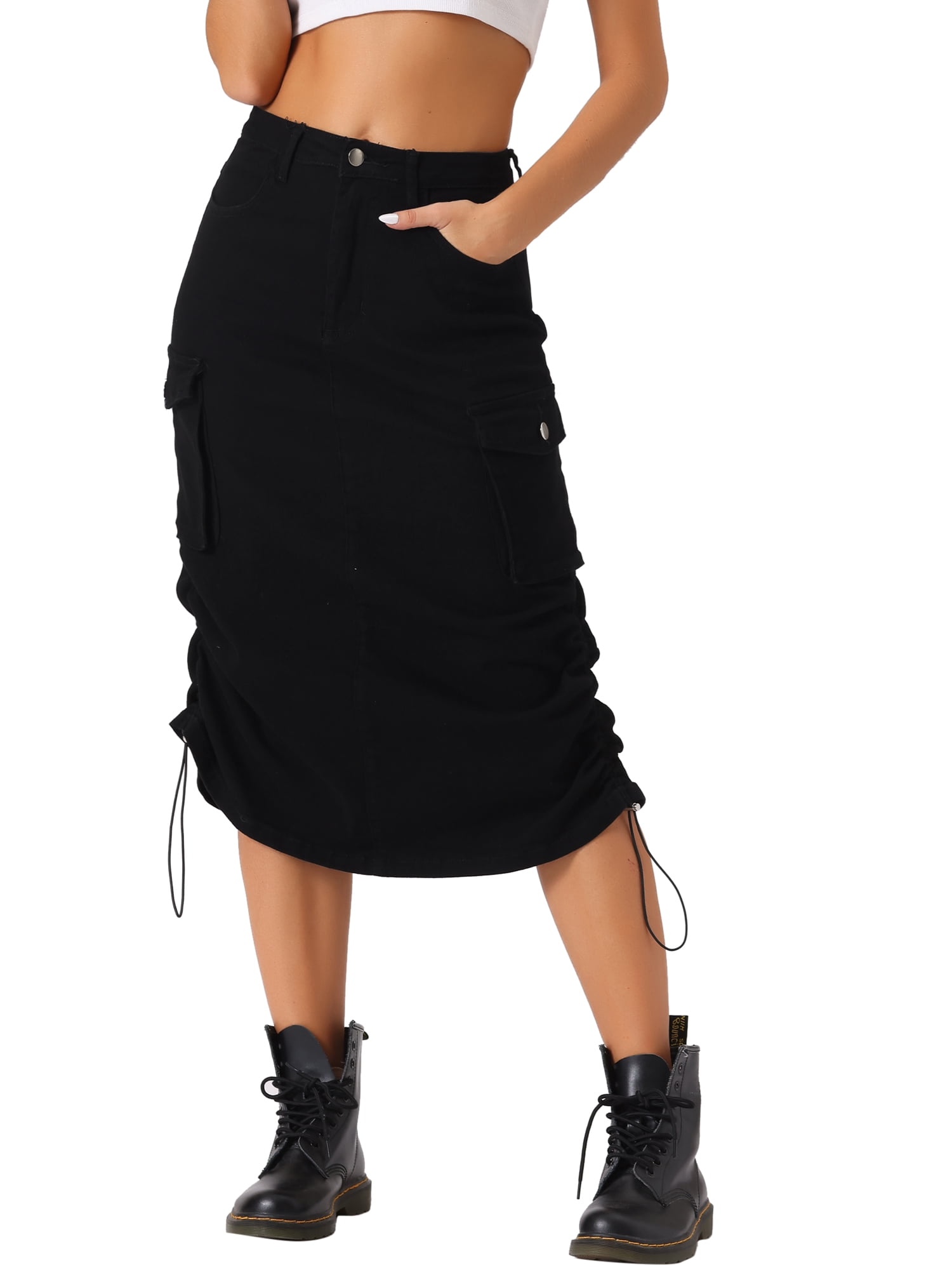 Allegra K Pantaloni Cargo Donna - Vita Alta Con Tasche