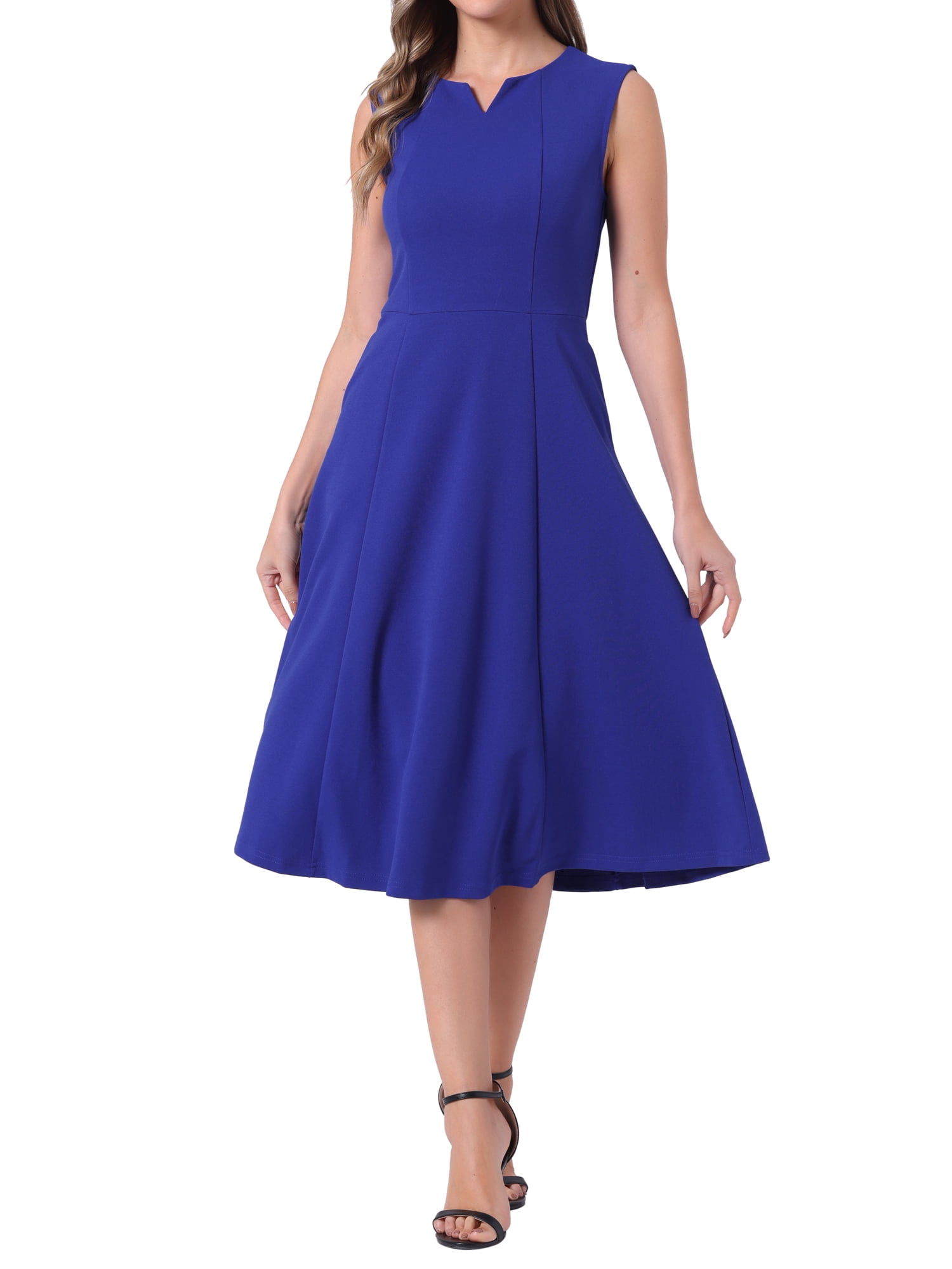 INSPIRE CHIC Notch V Neck Dresses for Women Elegant Work Office A-Line ...