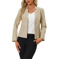 thumbnail image 1 of INSPIRE CHIC Notched Collar Blazer for Women's Long Sleeve Two Buttons Suit Office Work Blazers, 1 of 5