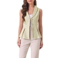 thumbnail image 1 of INSPIRE CHIC Office Blazer Vest for Women's Lapel Collar Button Down Belted Sleeveless Jacket, 1 of 5