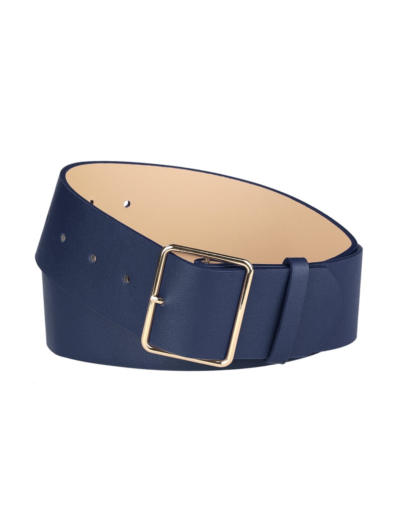 Allegra K PU Leather Belts Metal Pin Buckle 2 Inches Wide Belt for Dress Pants Allegra K - Brandclub - Allegra K Women Pin Buckle Belt Soft  main image 4