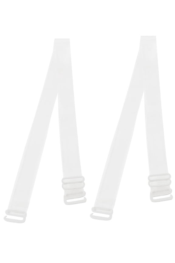 Ladies Clear Plastic Flexible Adjustable Bra Shoulder Straps Pair