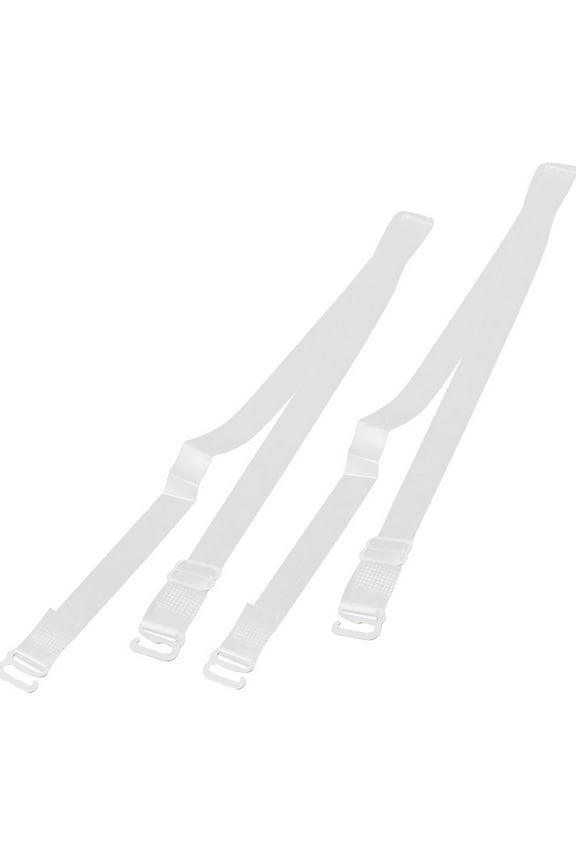 Ladies Pair Adjustable Soft Plastic Transparent Shoulder Bra Band Straps
