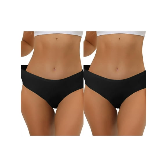 NOMADIC NOOK Panties for Women Unlined Comfortable Underwear No Show Elastic Waist Brief 2 Packs