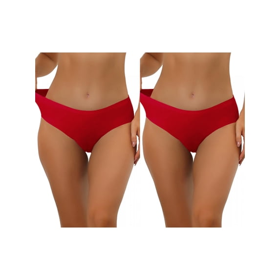 NOMADIC NOOK Panties for Women Unlined Comfortable Underwear No Show Elastic Waist Brief 2 Packs