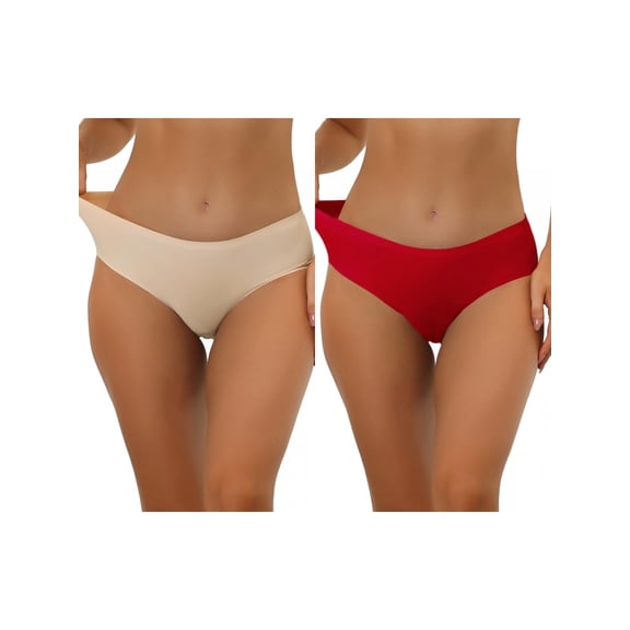 NOMADIC NOOK Panties for Women Unlined Comfortable Underwear No Show Elastic Waist Brief 2 Packs