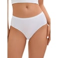 thumbnail image 1 of Allegra K Panties for Women Unlined Comfortable Underwear No Show Elastic Waist Brief M White, 1 of 4