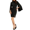 thumbnail image 1 of INSPIRE CHIC Pencil Dress for Women Business Split Sleeve Slim Fit Mini Bodycon Dress XL Black, 1 of 6