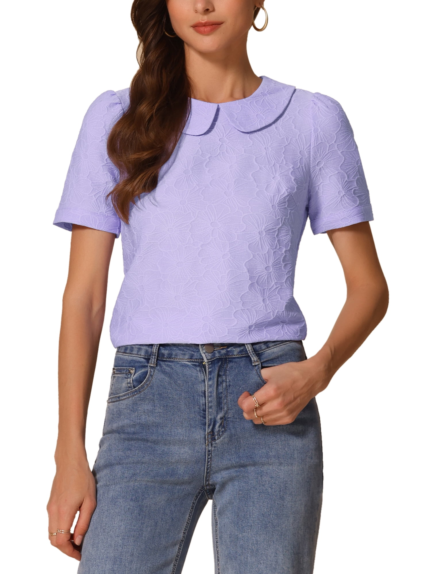 Blair Peterpan Collared Waffle Knit Top