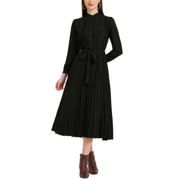 knee length dresses for ladies Palina White Lyocell Pleated Midi Preppy Shirt Dress