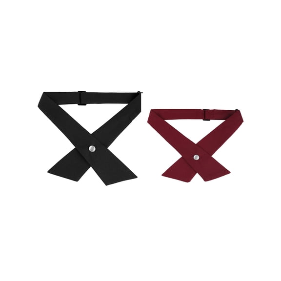INSPIRE CHIC Pre Tied Adjustable Bowtie School Uniform Criss-Cross Bow Ties 2 Pcs